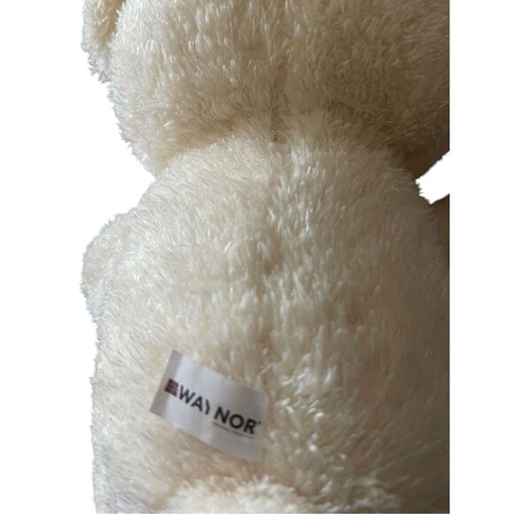 Way Nor Polar Bear With Flag Heart Stuffed Plush Doll - Picture 9 of 13